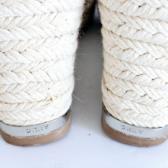 DKNY‎ Silver Espadrille Wedge Sandals Womens Size 7.5~SH161.1 - Picture 5 of 7